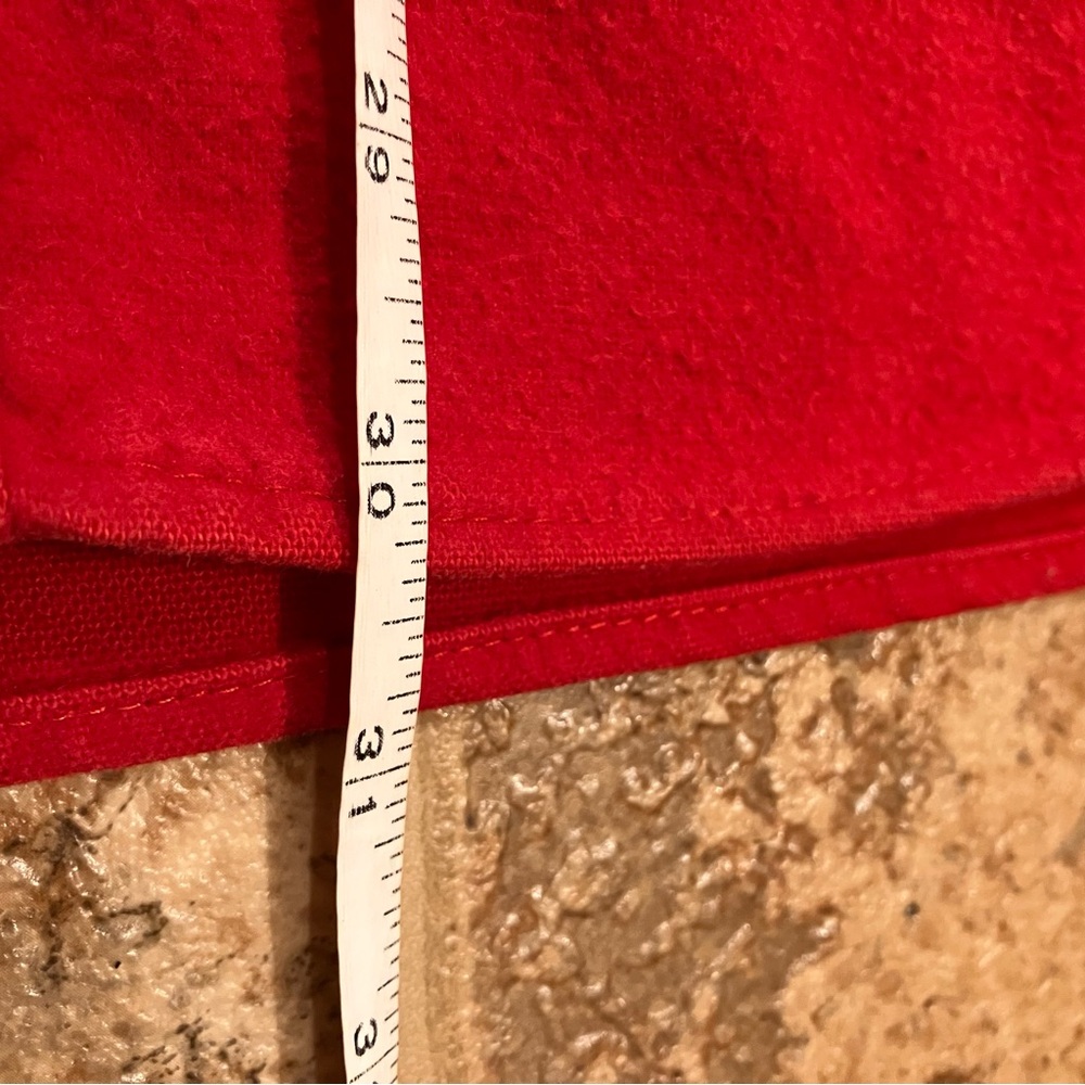 VTG Amana Woolen Mill Shirt Men Large Chamois Cotton Solid Red Long Sleeve - Picture 9 of 12